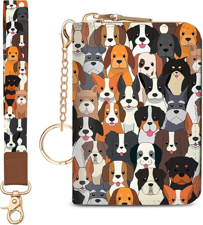 Blusabaca Women Credit Card Holder, Small RFID Wallet with Wristlet Strap | Removable Keychain, Case with Zipper, Vegan PU Leather, Cash Coin Pocket, Business Accordion Purse, Ladies Female Gift