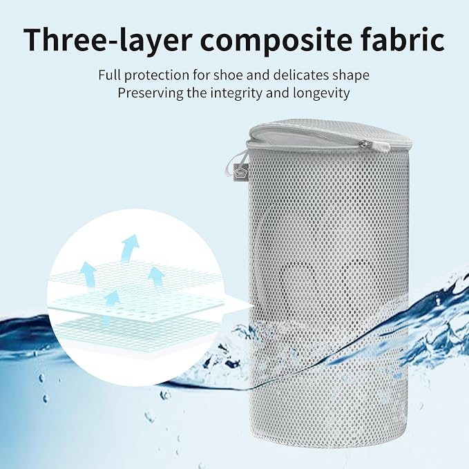 Kimmama Shoe Washing Machine Bag, Shoe Laundry Bag, Grey, 8x15", 4 Pack | Shoe Laundry Bag