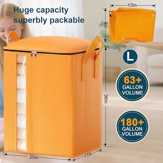 Moving Bags Heavy Duty Extra Large 4-Pack, 2 Sizes Durable Heavy-Duty Storage Bags – Alternative to Moving Boxes, Plastic Storage Bins, Mattress Bags for Moving & College Essentials.2 Medium & 2 Large