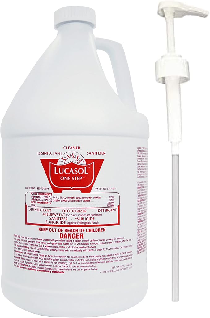 Lucasol One Step Hospital Grade Disinfectant Sanitizer w/ Pump Dispenser