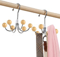 2 Pack Hoodie Hanger for Organizer 360° Swivel Closet Hooks for Belt, Space-Saving Hanger Bra Storage, Accessorise Organizer for Tie, Hat, Tanktop, Scarf, Purse