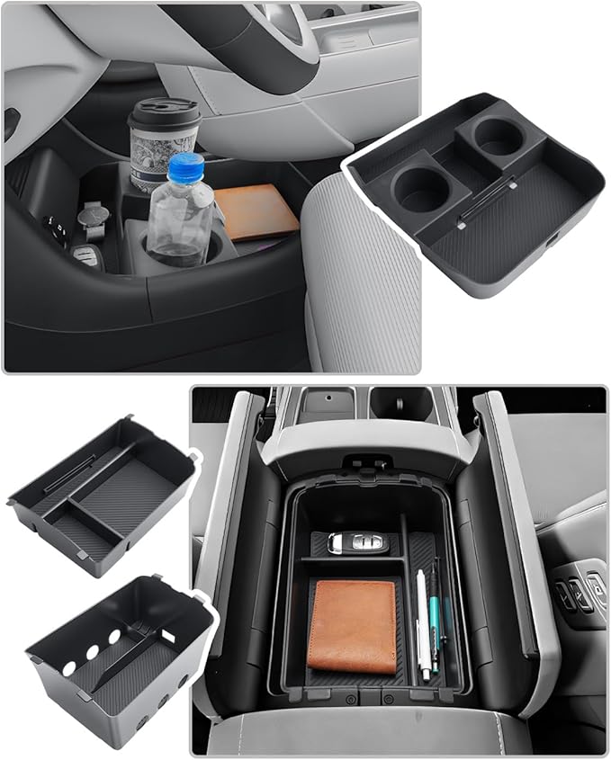CDEFG 3Pcs Center Console Organizers for 2026 Hyundai Palisade, for 2026 Hyundai Palisade Accessories Middle Console Dual Organizers Armrest Storage Box & Lower Console Tray(Only for Split Armrest)