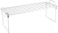 Whitmor Stackable Wire Shelf Organizer, Metal Cabinet Organizer, Space Saving Storage Shelf, Foldable Shelf riser for Kitchen, Closet, Bathroom, 7 x 18 x 7 Inches, White