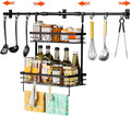 Upgraded adjustable Spice Rack Wall Mount, 6 pack kitchen hooks,heavy-duty kitchen wall shelf, suitable for use as an over-the-stove shelf, coffee shelf, or shower wall caddy.