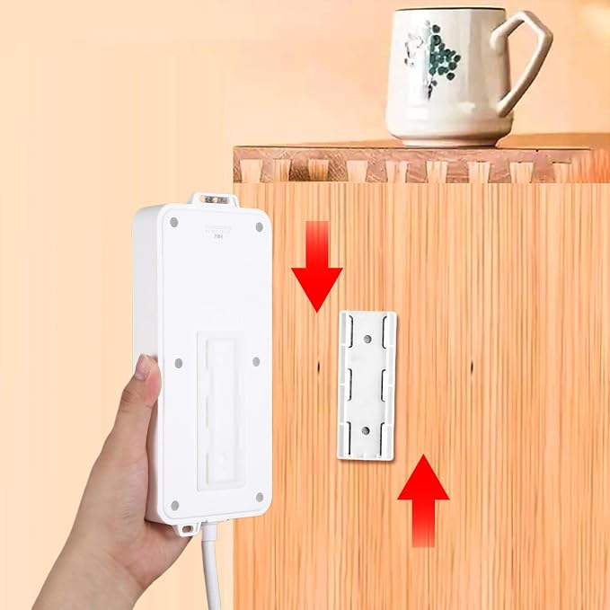 12Pcs Adhesive Punch Free Socket Holder, Desktop Socket Fixer Wall Mounted Power Stirp Holder for Kitchen Home Office Cable Management - Space-Saving and Easy to Install
