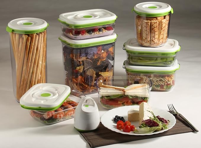 FOSA Vacuum Seal Food Storage System Reusable Containers 2 pack, 2x77.7oz (Vacuum Pump not Included)