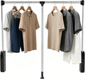 tonchean Pull Down Closet Rod, 26-35 Inch Width Adjustable | Side & back mounted, for hanging clothes, 60lbs load capacity