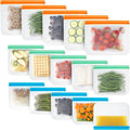 Reusable Freezer Bags | 15-Pack | M, L & XL Reusable Ziplock Bags | BPA Free & Leakproof Food Bags for Fridge Storage, Freezer Storage, Food Storage, & Batch Cooking