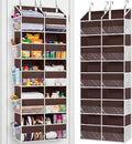 Over the Door Organizer 5 Tiers, Extra Large Behind Door Storage of 10 Compartments, 80 lbs Weight Capacity Over Door Organizer, Door Hanging Organizer for Closet, Diaper Organizer (Brown)