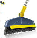 Long Handle Grout Cleaning Brush with for Tile Floors, Tapered Bristles Grouting Line Brush, 2 in 1 Scrub with Scraper