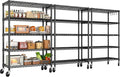 5 Tier Storage Shelves 74"H Wire Shelving Adjustable Metal Shelving,1250LBS Pantry Shelves Sturdy Steel Wire Shelf for Kitchen Commercial Pantry Garage Warehouse ,74"H X36"W X14"D, Black 3PACK