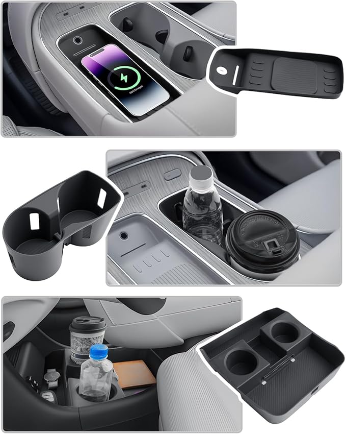 CDEFG 3Pcs for 2026 Hyundai Palisade Center Console Organizer, for 2026 Hyundai Palisade Accessories Lower Console Organizer Wireless Charging Mat