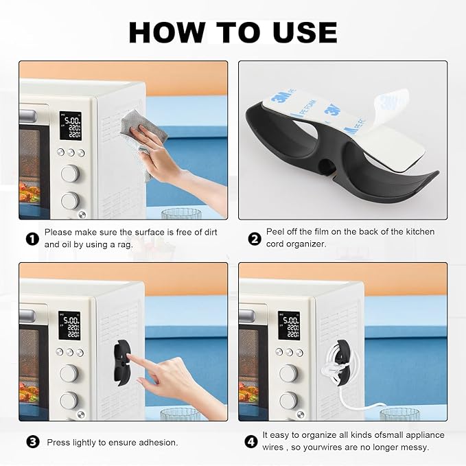 Cord Organizer for Kitchen Appliances - 5 Pack Cord Wrapper for Appliances, Kitchen Appliance Cord Organizer Holder for Storage Home Appliances Cord Hider