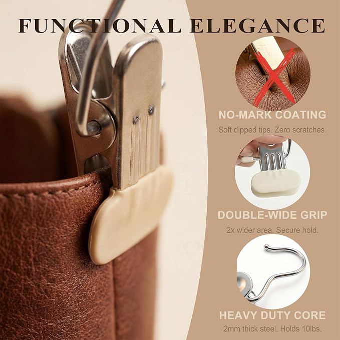 WVX Boot Hangers for Closet (2 Pack) - Vertical Boot Storage Organizer with 8 Non-Marking Clips for Hanging - Adjustable Strap Holder for Tall Boots, Over The Knee & Riding Boots