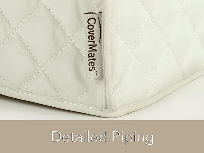 Covermates Keepsakes Toaster Cover – Quilted Appliance Protector for Coutertop Bread Ovens – Dust & Stain Resistant, Washable Slip‑On Design for Countertop Storage, Cream