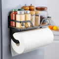 Magnetic Paper Towel Holder for Fridge - Magnetic Spice Rack for Refrigerator Paper Towel Holder with Shelf Wall Mounted for Kitchen, Bathroom