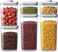 Pop Airtight Food Storage Containers with Lids Stackable Containers for Kitchen Pantry Organization Ideal for Cereal Snacks Flour Sugar Coffee and Spaghetti (gray, 6 pcs)