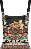 Aztec Tribal Print Clothespin Organizer Bag Hanging Laundry Bag Portable Clothespin Storage with Hanger Hook 2 Ropes for Hanging and Effortlessly Sliding on Clothesline