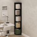 Furinno Basic Book Shelf, 5-Tier Bookshelf, Bookcase with Multipurpose Corner Shelf, 12 x 12 x 70.8, for Living Room, Bedroom, Home Office, Espresso