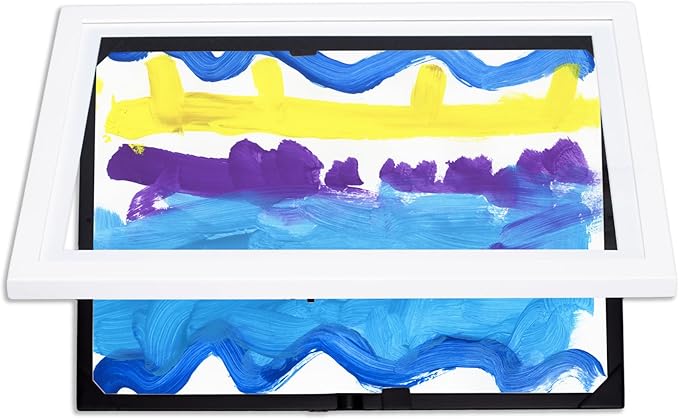 Dynamic Frames Li’l Davinci Front-Open 2-Pack Kids Art Frames, Wooden Frames for 12x18 Artwork, Prints & Certificates, Store up to 50 per Frame, 14.75 x 20.75 Outer Dimensions, White