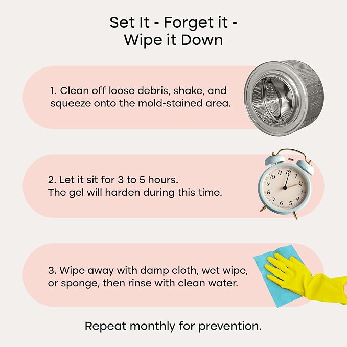 Uproot Clean Mold Stain Remover Gel for Washer,Shower,Bathroom,Caulk, 8 oz | Bleach-Free Stay-Put Gel for Washer Seals, Grout, Caulk & Fridges - Clings to surfaces, Lifts Visible Stains, Fresh Scent