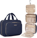 BAGSMART Toiletry Bag Hanging Travel Makeup Organizer with TSA Approved Transparent Cosmetic Bag Makeup Bag for Full Sized Toiletries, Large-Navy