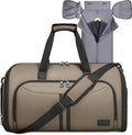 BALEINE Travel Garment Bag, Travel Suit Bag for Men, Water Resistant Carry on Garment Bag for Hanging Clothes, Garment Duffel Bag for Travel Business (Brown-Convertible)