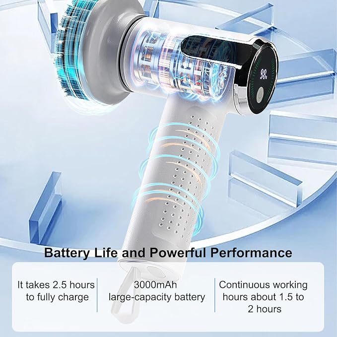 Electric Spin Scrubber Cordless Cleaning Brush with Replaceable Brush Heads, Rechargeable Power Scrubber for Bathroom Shower Floor Window Tub Sink
