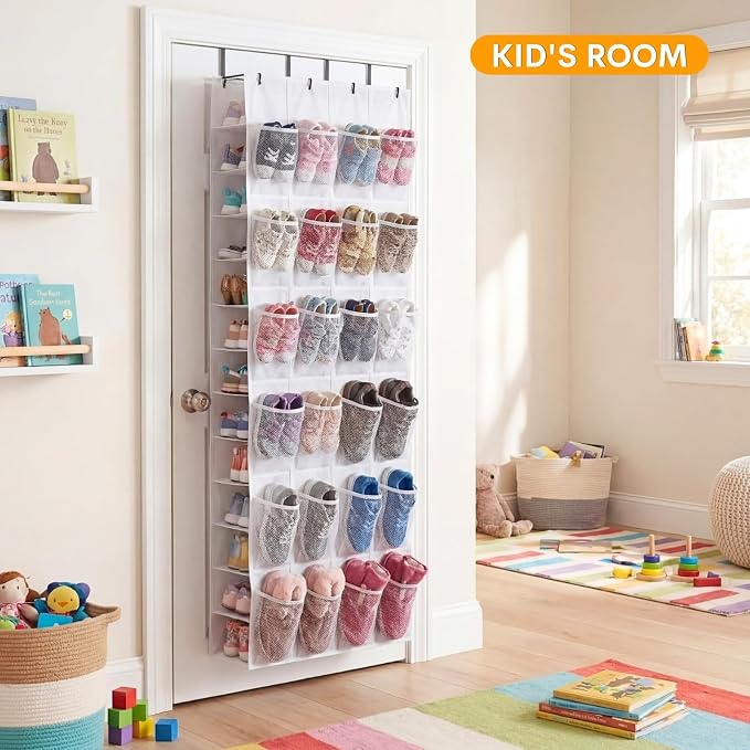 40-50 Pairs Over the Door Shoe Organizer, Large Double-Sided Pockets Hanging Shoe Rack, Space-Saving Closet Door Organizer Fits Boots,Sneakers or Larger Shoes,Shoe Storage for Bedroom, Closet,Entryway