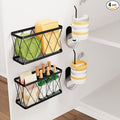 YIGII Adhesive Cabinet Door Organizer, 4 Pack Lid Organizers Inside Cabinet Food Container/Tumbler Lid Organizer and Storage Cup Lids Holder for Kitchen
