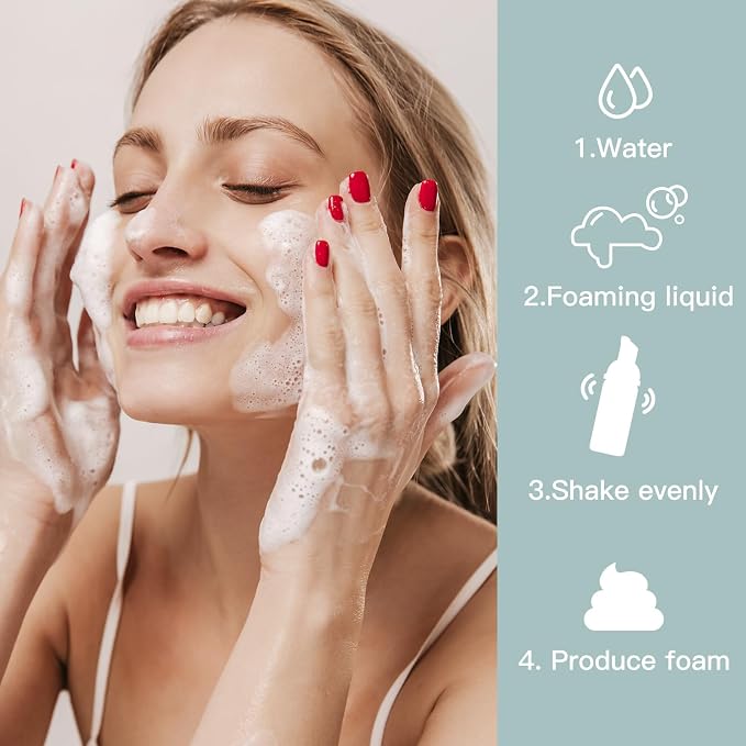 Travel Foam Pump Bottle - 2oz Small Size Foaming Hand Soap Dispenser - Mini Portable Mousse Lash Shampoo Kit Container for Hair - Empty Leak Proof Plastic Color Foamer for Liquid Toiletry 4Pack