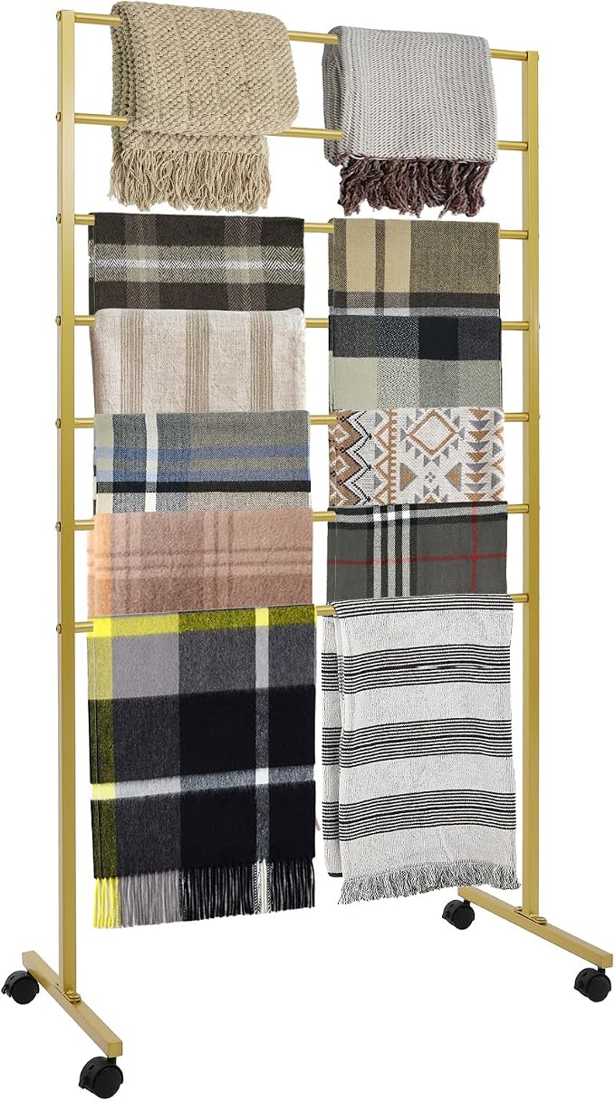 Scarf Organizer, Scarf Display Stand, 7 Tier Metal Scarf Holder Organizer, Floor-standing Scarf Rack for Commercial or Home, Hijab Stand RackTies Belt Pants Hanging Rack