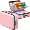 COLCASE Fireproof Document Organizer with Lock, Hard Fireproof Document Box | Hard-Shell Fireproof Waterproof Document Box with Combination Lock Pink