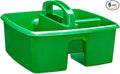 Storex 3-Compartment Small Caddy – Multipurpose Classroom Organizer with Handle, Grass Green, 5-Pack (01007U06C)