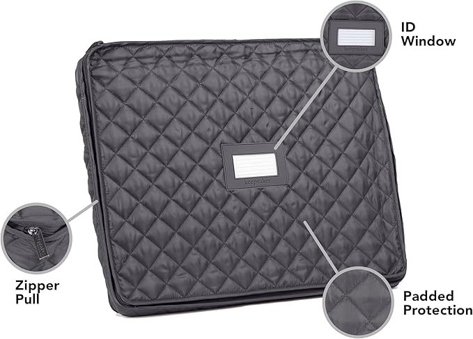 Covermates Keepsakes - Serveware Storage - Padded Protection - ID Window - Stain Resistant - Machine Washable - China Storage, Slate
