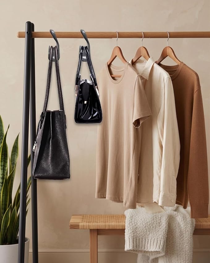 Purse Hangers for Closet, Bag Hanger 11PCS Purse Holder for Closet Backpack Hanger Hook for Organizer Storage Purses Tote Bag Backpacks Handbags(Grey)