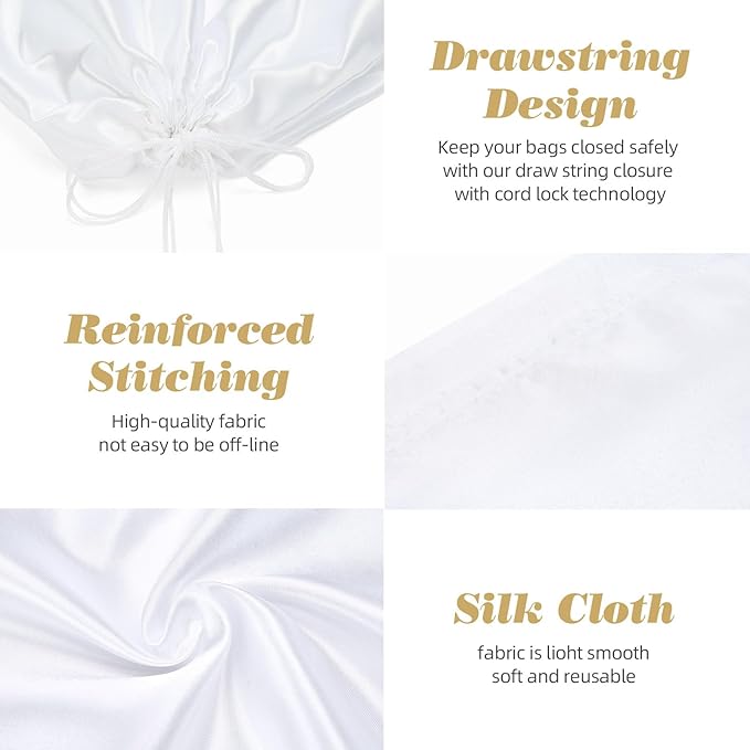 3‑Pack Drawstring Dust Bags with ID Labels | Silk Dust Covers, Handbags, Purses