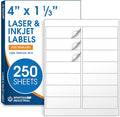 4" X 1.33" Matte White Printable Address Labels (250 Sheets, 3500 Stickers) Mailing Labels for Envelopes, File Folder Stickers for Laser & Inkjet Printers - Spartan Industrial Template R018