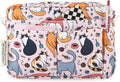Multiple Pockets Portfolio Organizer with Zippered,Storage Pencil Pouch Bag | Waterproof Travel Toiletry Bag,Portable Pencil Pouch for Notebooks,Stationeries,Make-up,Journal Office Art Supplies,Pink Cat