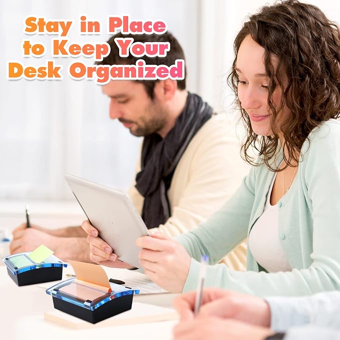 Mimorou 6 Pcs Pop Up Note Dispenser Sticky Note Holder Dispenser Posted Holder Container Black Base Transparent Top for 3 x 3 Inch Sticky School Office Home