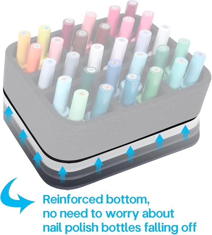 Nail Polish Organizer Holder Foam Pad DIY with 9 Slots for Storage Nail Polish or Essential Oil Tray for Drawers Black