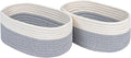 CubesLand Cube Shelf Storage Baskets for Organizing | Woven Closet Bins Shelves Toy Basket Box Nursery Baby 2 Packs Organization Off White/Light Gray