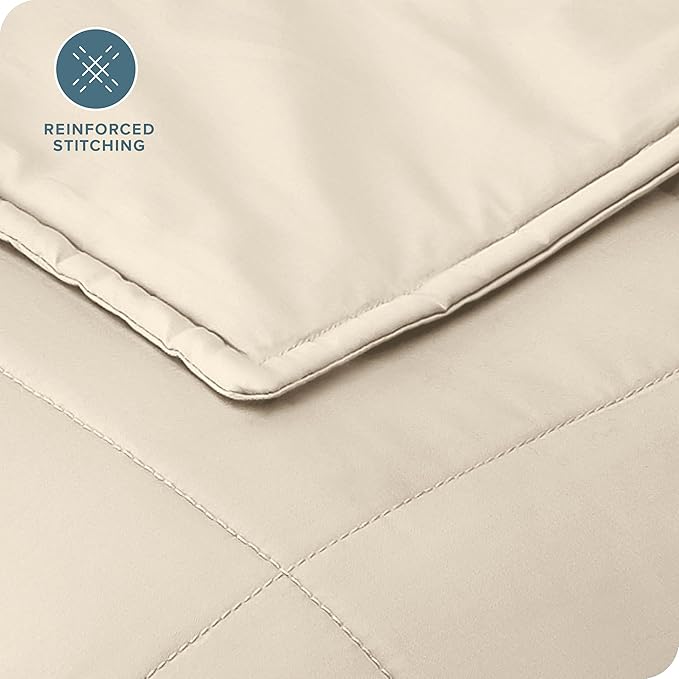 Bare Home Weighted Blanket Twin or Full Size 10lb (40" x 60") - All-Natural 100% Cotton - Premium Heavy Blanket Nontoxic Glass Beads (Sand, 40"x60")