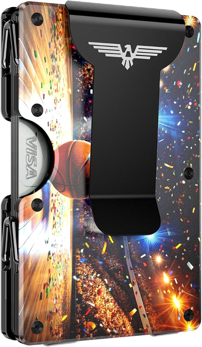 Lenvoten Upgraded Hinged Minimalist Wallet for Men | Slim Metal RFID Blocking Wallet | Credit Card Holder & Money Clip Holds 20 Cards | Premium Scratch-Resistant Finish | Ideal Gift for Men