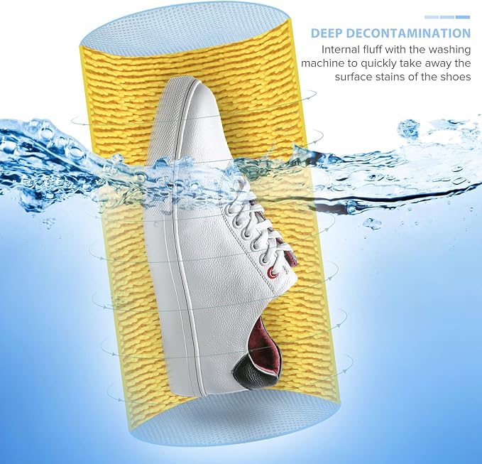Teletrogy Shoes Laundry Bag Keep Shoes Clean, Shoe Wash Bag for Washing Machine, Durable Zipper Laundry Washing Bag, Sneaker Tennis Cleaner Kit Adjustable Shoe Trees - Home Dorm Travel Essentials