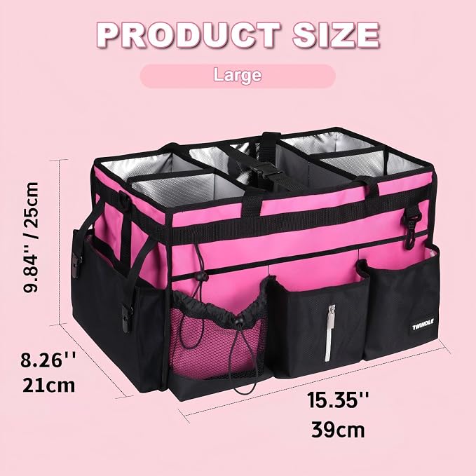 Large Cleaning Caddy Bag With Detachable Divider,Caddy Organizer With Handle,Cleaning Supply Storage With Adjustable Shoulder Strap & Waist Belt For Cleaners,Cleaning Housekeepers