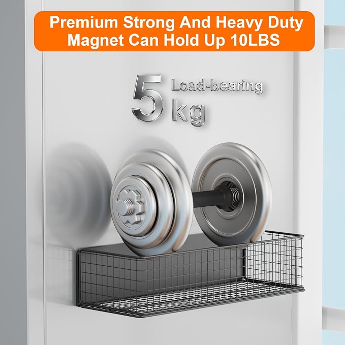 2Pack Magnetic Basket Organizer Holder for Fridge Magnetic Storage Bin Box Containers for Refrigerator Whiteboard Classroom