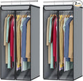 Univivi Garment Bags for Hanging Clothes, Large Clothes Storage Bags Closet Organizer with Clear Window, Premium Hanging Garment Storage Bag for Suits, Coats, Jackets, 40", 2-Pack (Grey)