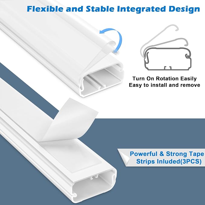 39in TV Cord Hider - Cord Covers for Wall Mounted TV Cable Hider Wall Kit | Wire Hiders for TV on Wall, Wire Covers for Cords, Cable Concealer Hide Cords, 1.5"W*0.75"H*13inL*3, Grey