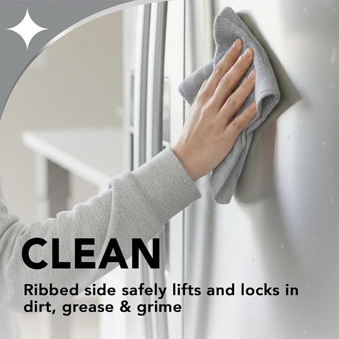 Weiman Microfiber Cloth for Stainless Steel - Safely Traps and Removes Dirt, Oil and Grime to Protect From Scratches 1.40" x 3.56"